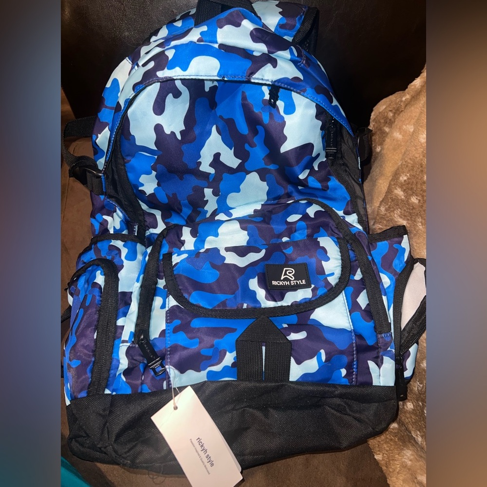 RICKYH STYLE TRIPLE BLUE CAMO BACKPACK